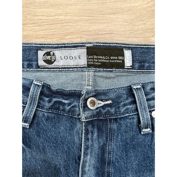 Levis SilverTab Jeans Mens 36x30 Medium Wash Loose Baggy Wide Leg Denim Y2K - Picture 2 of 9
